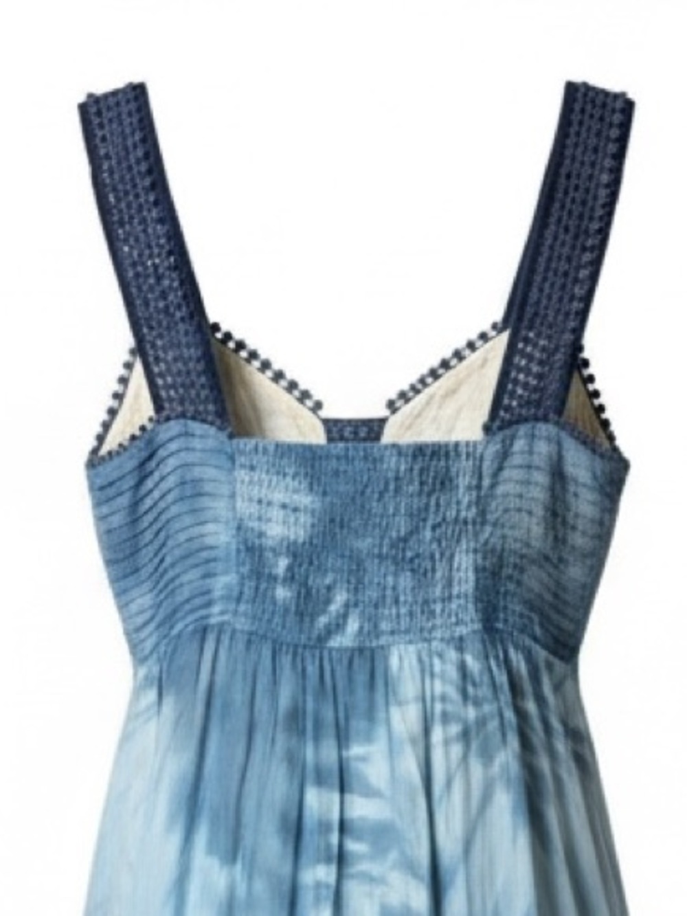 Hugo Boss Blue Maxi Lightweight Tie Dyed Lined Strapless Dress - Picture 5 of 9